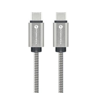 Forcell F-Energy USB-C to USB-C Metal Datenkabel 1m Grau