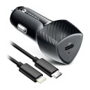Forcell Car Charger CC50-1C USB-C to Lightning Cable Black