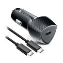 Forcell Car Charger CC50-1C USB-C to USB-C Cable Black