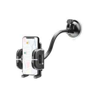 Forcell Universal Autohalterung F-Grip 27cm Arm / 3,8cm - 10,7cm Black
