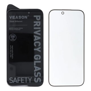 VEASON Large ARC 6D Pro Black Privacy Glasfolie inkl. Montage für Apple iPhone 13/16e/17e
