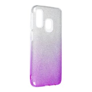 Forcell Shining Case Silver/Violette für Samsung Galaxy A40