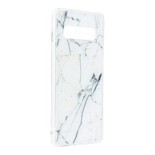 Forcell Marble Case white für Samsung Galaxy S10
