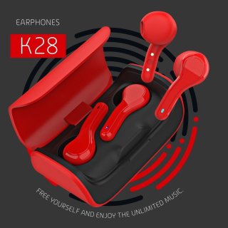 QUOA K28 Bluetooth 5.0 Stereo Earphones red