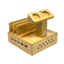 Bamboo Charging Station mit 5x USB Anschluss (2x 2.4A 3x...
