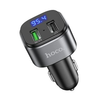HOCO E67 FM Transmitter mit Freisprechfunktion, LCD Anzeige & USB Ladeanschlüssen