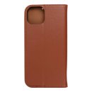 Leather Smart Pro Book Case Brown für Apple iPhone 15 Plus