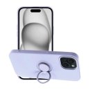 Forcell Silicone Ring Case violett für Apple iPhone 15