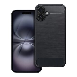 Forcell Carbon Case Black für Apple iPhone 16 Plus